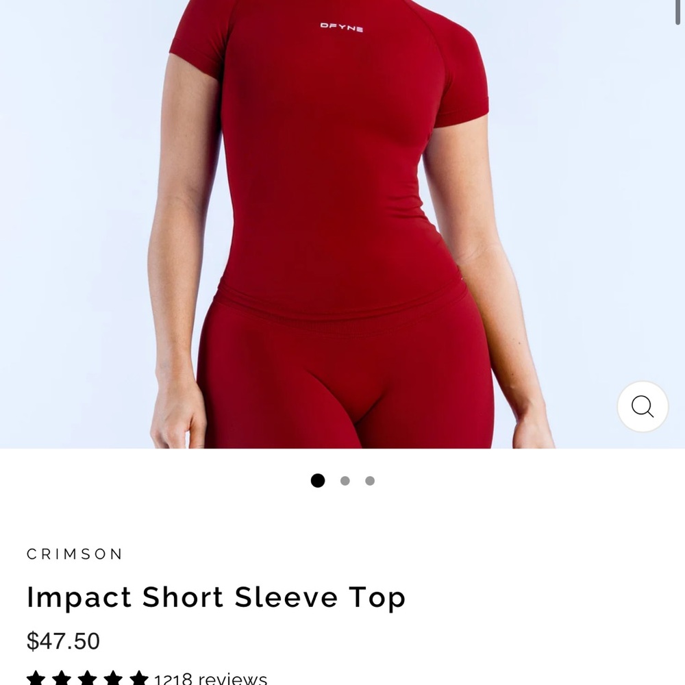 DFYNS Women's Short Sleeve Top in Crimson